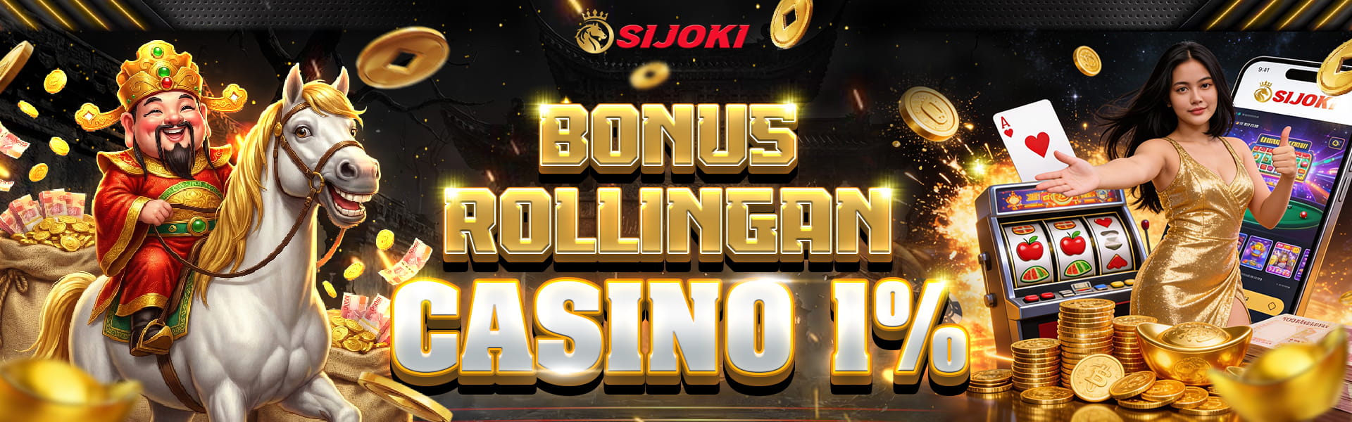 BONUS ROLLINGAN CASINO 1%
